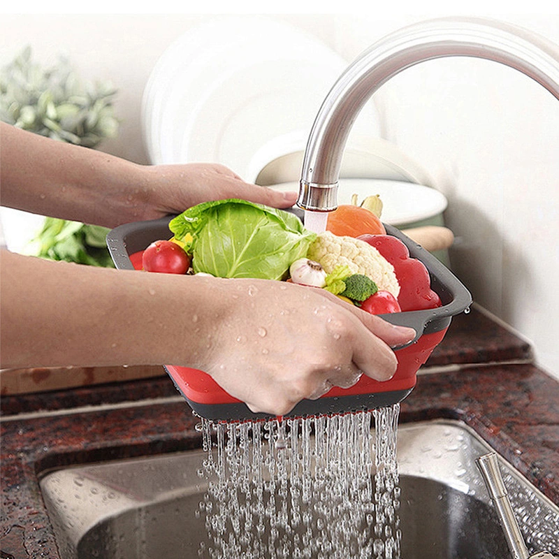 Foldable food grade BPA free fruit vegetables washing basket strainer/colander For Home and Kitchen utensils