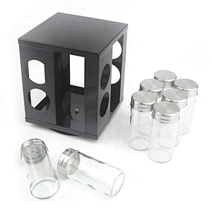 Eight jar rotatable kitchen spice rack for kitchen