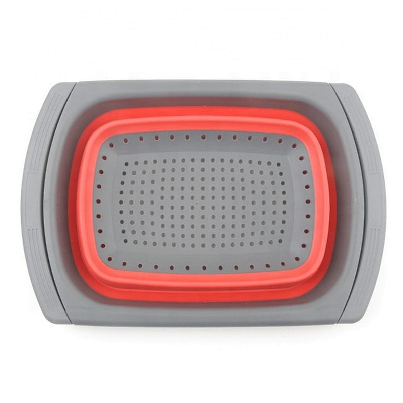 Over The Sink Silicone Kitchen Strainers and Colanders with Extendable Handles Basket