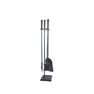 Black coating fireplace accessories  iron indoor metal fireplace tool set for garden