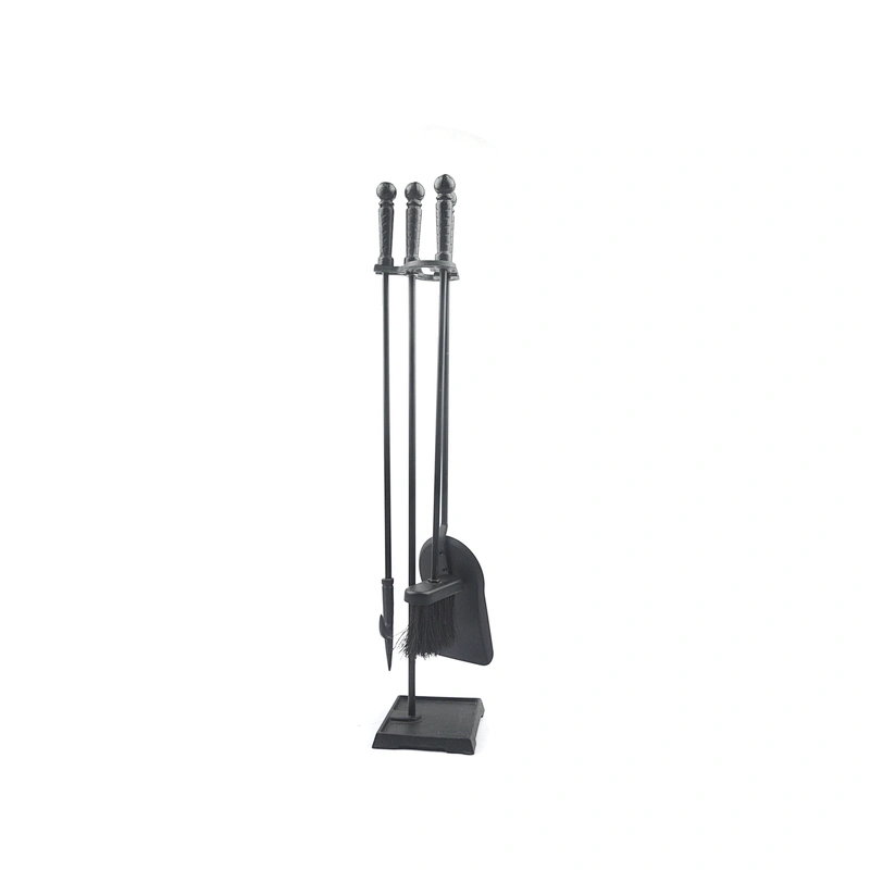 Black coating fireplace accessories  iron indoor metal fireplace tool set for garden