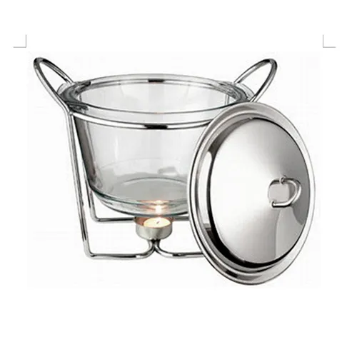 food grade glass cooking pot with stainless steel lid smorgasbord tray