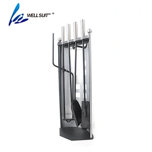 High Quality Rustic stainless steel iron Fireplace Tool set