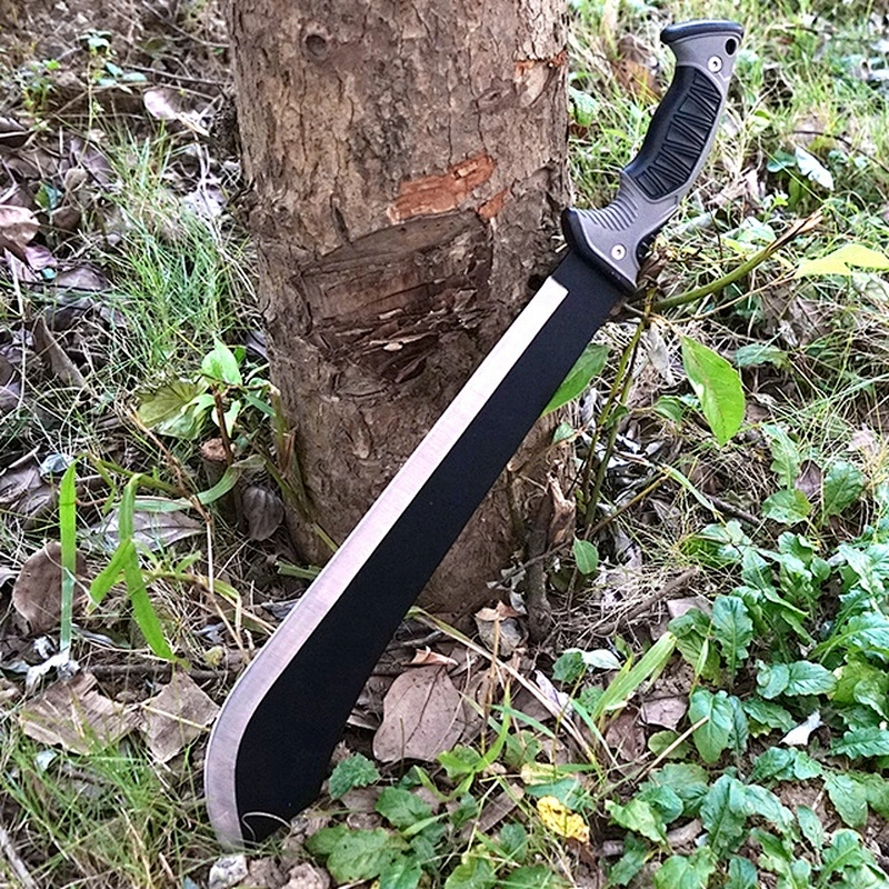 High Quality Black Coating Stainless Steel  Outdoor Survival Knife Machete With Sheath