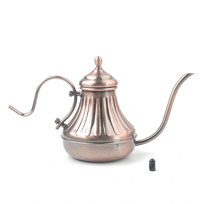 Hand Drip Coffee Gooseneck Spout Drip Pot Copper antique color Stainless Steel Teapot Coffee Drip Pot