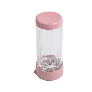 Transparent Plastic Sugar Shaker with Fine-mesh Lid Pink Cover for Baking & Cooking