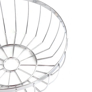 Durable vegetable round shape fruit metal basket wire mesh storage baskets for kitchen