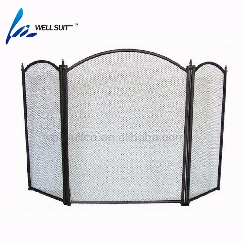 Popular Folding screen painted fireplace screen fire screen With Black Powder Coating