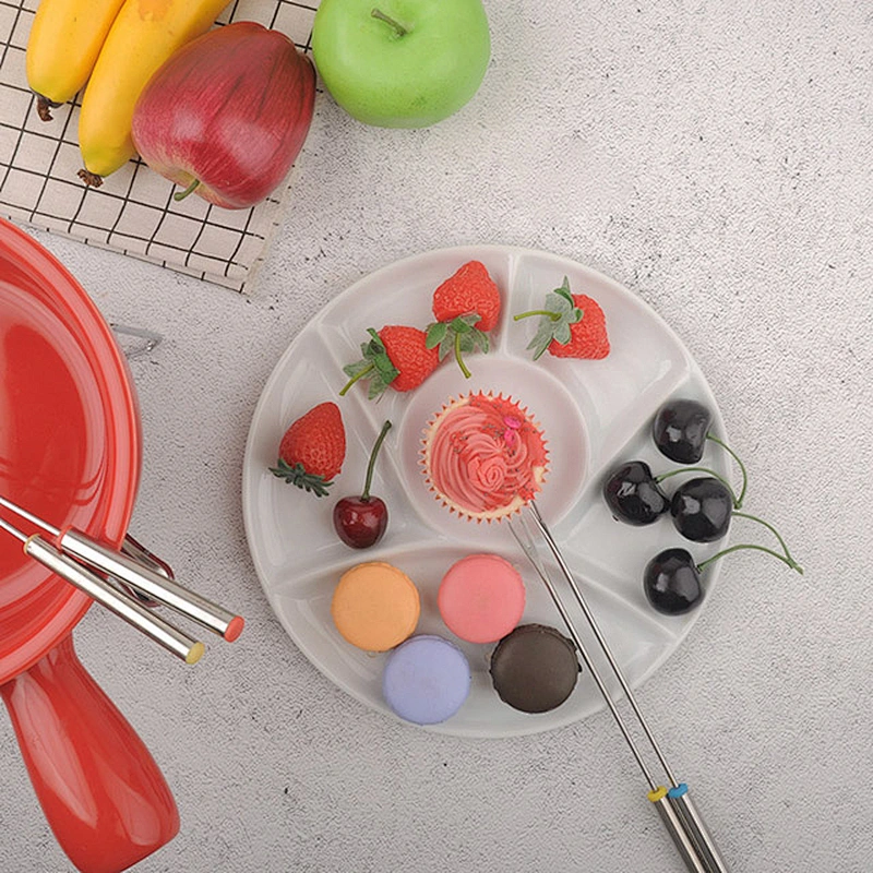 White round Shape Ceramic Food Serving Plate For Restaurant