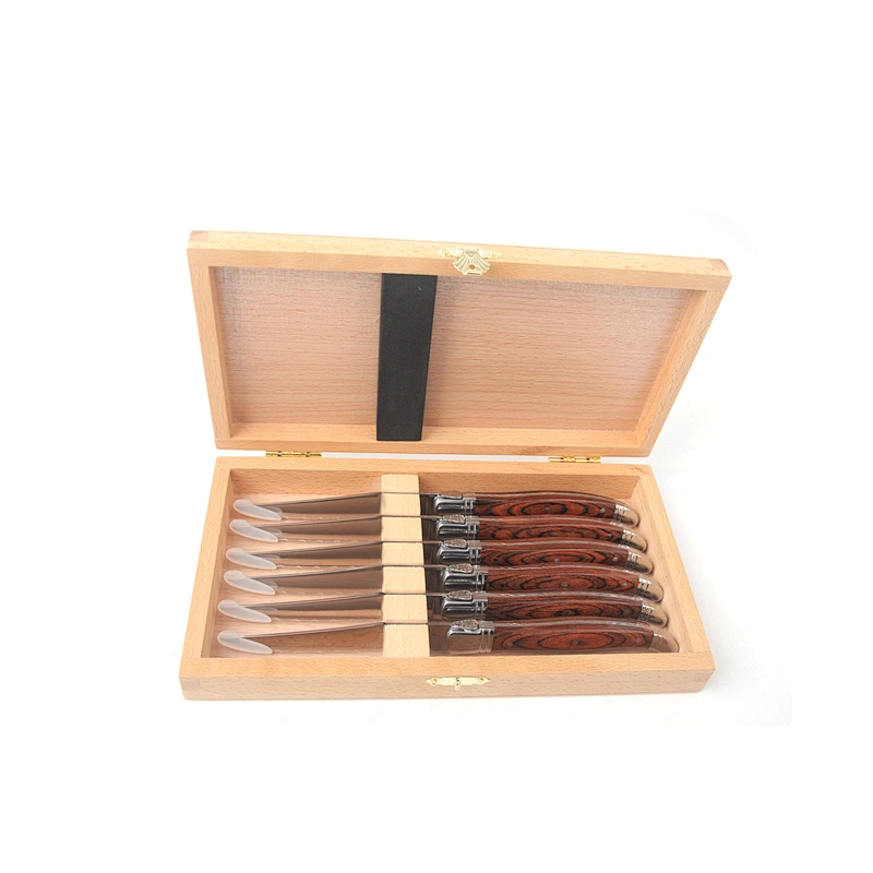 Stainless steel  6pcs knife set  with wooden box