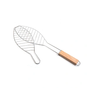 Soft grip handle basket fish grill basekt bbq accessories fish bbq