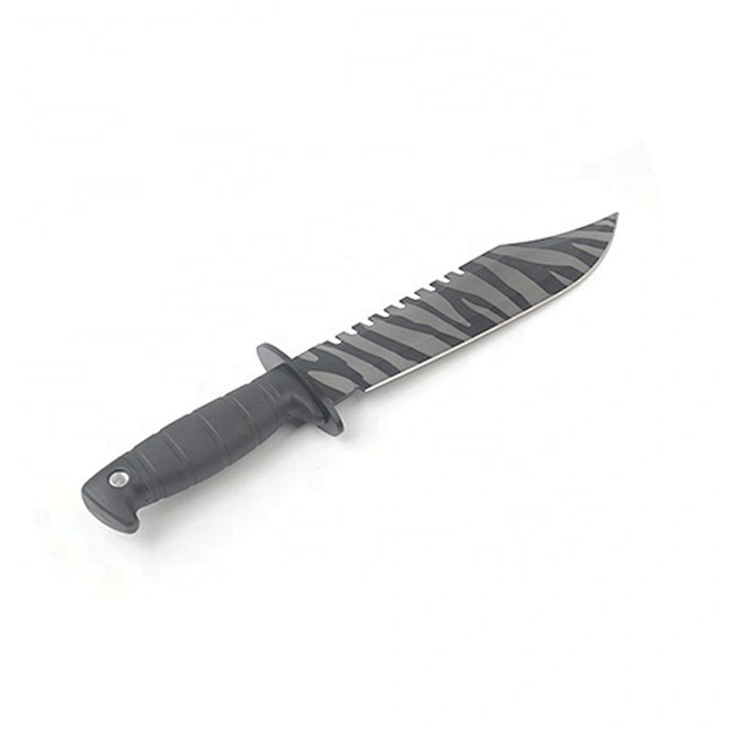Zebra Pattern Printing Stainless Steel Outdoor Survival Hunting Knife