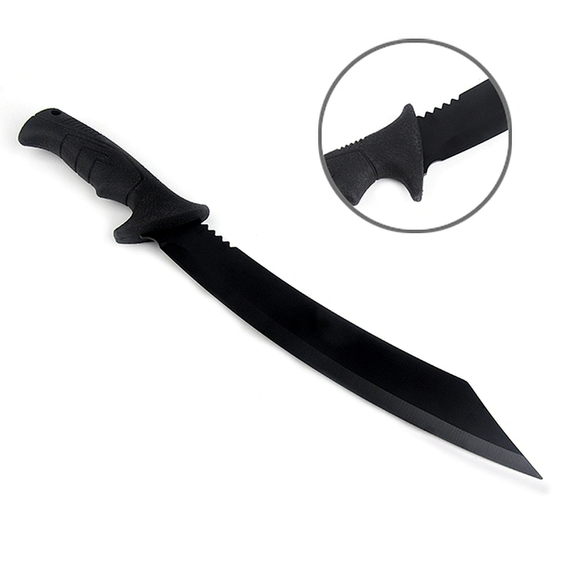 Machete Stainless Steel Nigrescence Survival Outdoor Black Hunting Machete with TPR Handle