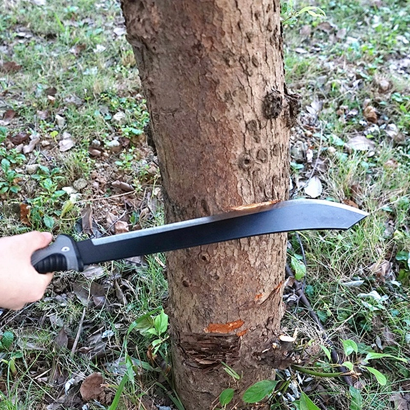 High Quality Black Coating Stainless Steel  Outdoor Survival Knife Machete With Sheath
