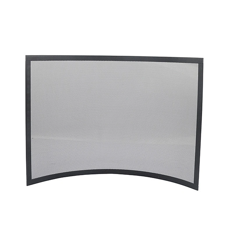 Indoor Fireplace Screen 3 Panel Pewter Wrought Iron Large Screen Outdoor Metal Decorative Mesh Cover Solid Fire Place Fence Leaf