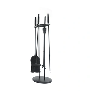 Fireplace accessories black metal 4 pieces  fireplace tools set for outdoor