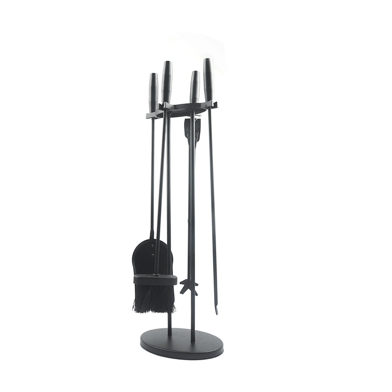 Fireplace accessories black metal 4 pieces  fireplace tools set for outdoor