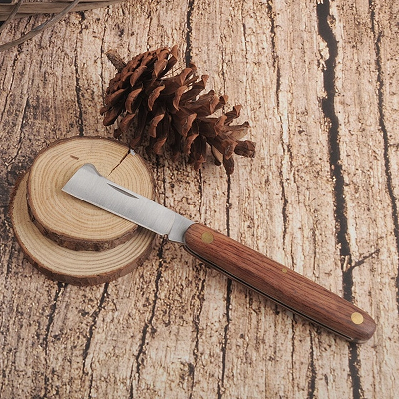 Wood Handle Stainless Steel Folding Knife for grafting trees