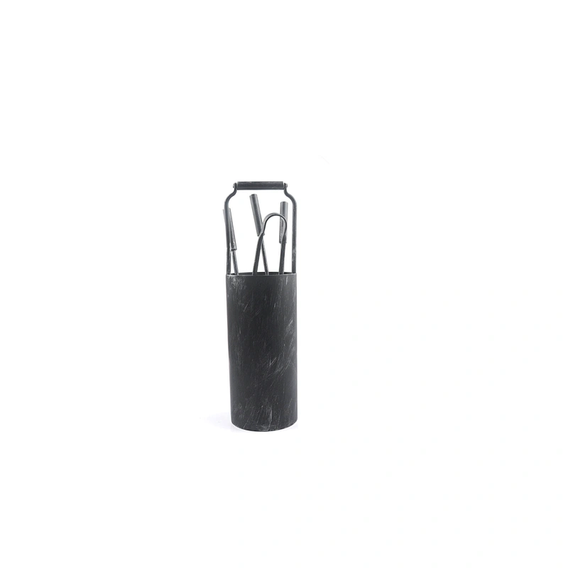 Fireplace accessories  black coating 5pcs modern fireplace tools outdoor for garden