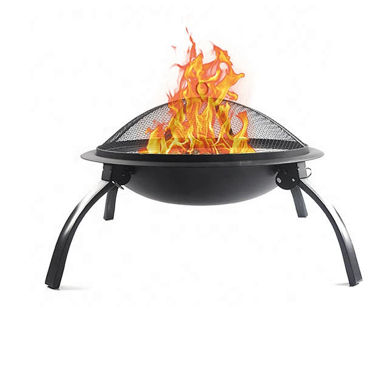 Portable camping outdoor fire pit bowl cover folding fire pit