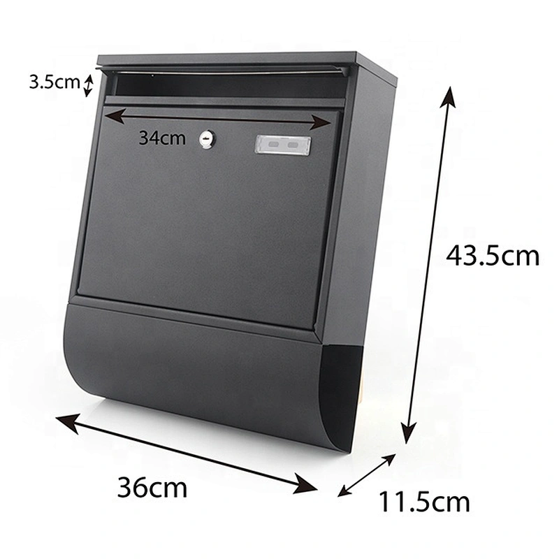popular  apartment german black  iron with powder coating outdoor smart parcel mailbox