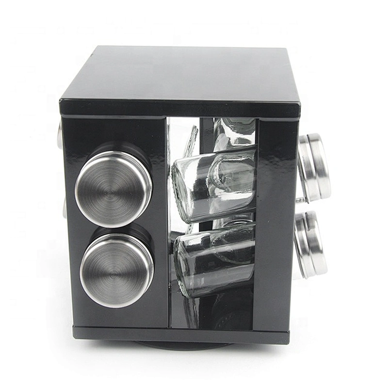 Eight jar rotatable kitchen spice rack for kitchen
