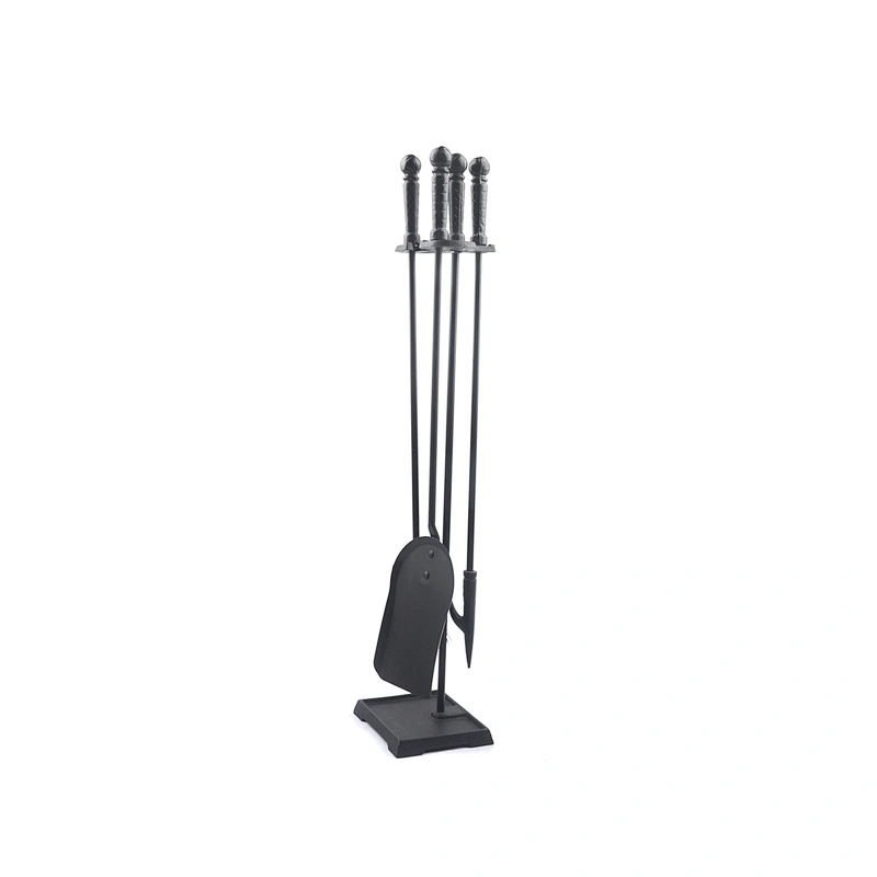 Black coating fireplace accessories  iron indoor metal fireplace tool set for garden