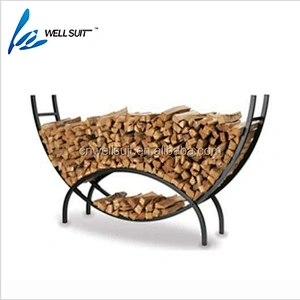 Big size large capacity arc metal log holder cast metal heavy-duty rack for sale