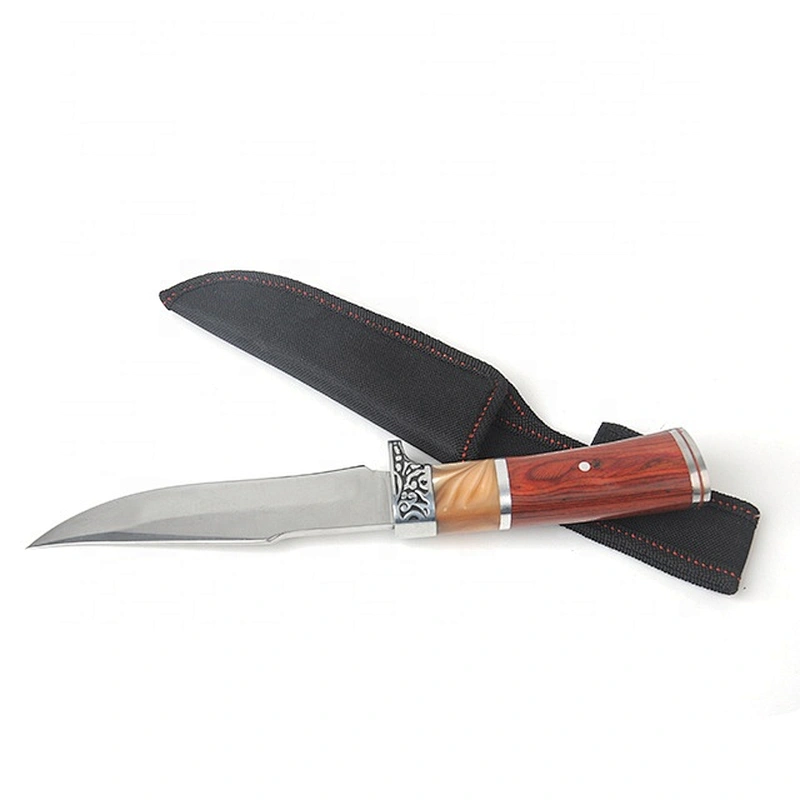 Pakka Wooden  Handle Outdoor Survival Hunting Knife