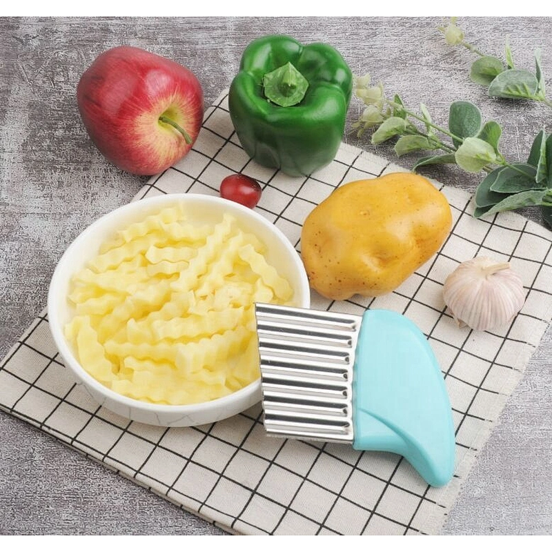 Stainless steel wave manual potato slicer kitchen tools/custom potato cutter