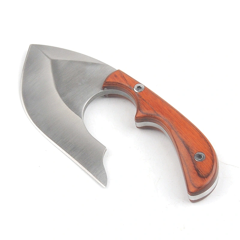 High Quality Camping outdoor Full stainless steel hunting pocket knife Multifunction hatchet wooden handle knives