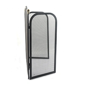Wholesale Home And Garden Simple Design Black Metal Thick Mesh Fireplace Safety Screen