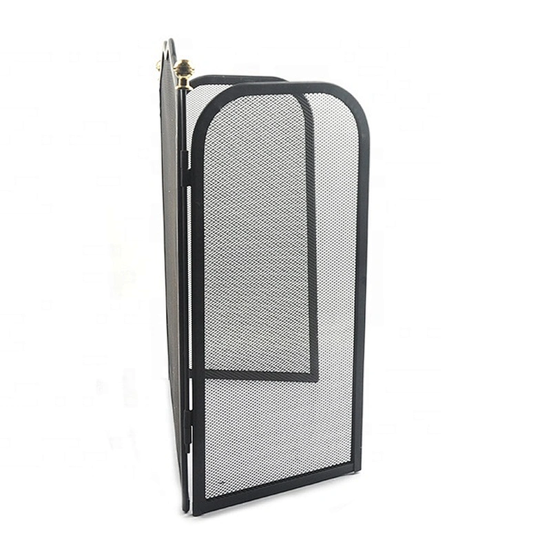 Wholesale Home And Garden Simple Design Black Metal Thick Mesh Fireplace Safety Screen