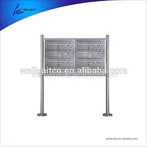 City outdoor stainless steel free standing mailboxes with lock waterproof letter box 3 layers letter box