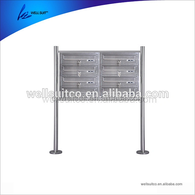 City outdoor stainless steel free standing mailboxes with lock waterproof letter box 3 layers letter box