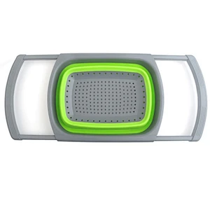 Fruit vegetable strainer space saved collapsible colander with handle