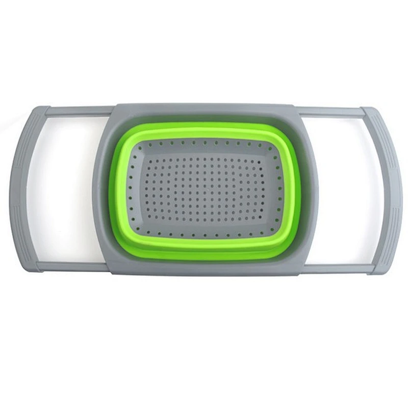 Fruit vegetable strainer space saved collapsible colander with handle