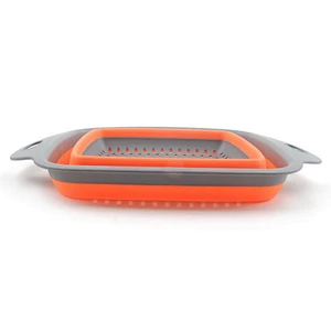 Foldable food grade BPA free fruit vegetables washing basket strainer/colander For Home and Kitchen utensils