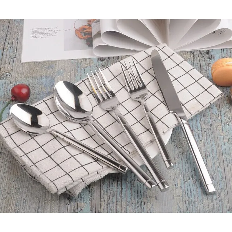 Western French Style Luxury Cutlery Set, Mirror polish Fork Knife Sets Hotel Restaurant Cutlery ser, Rose Gold Black Flatware