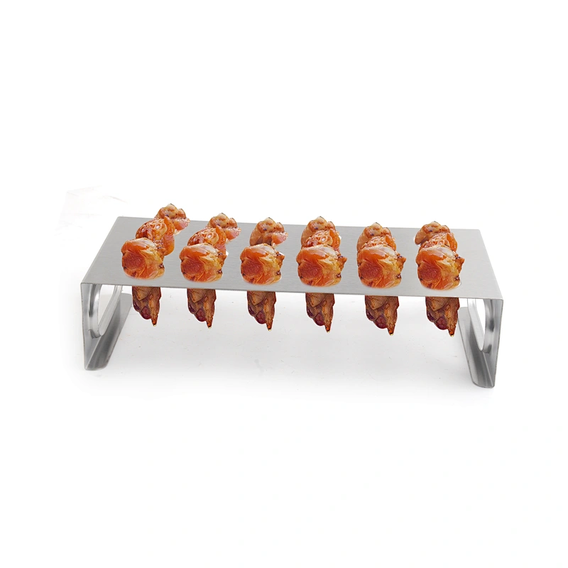 Stainless Steel Chicken Leg Wing  Stand Grill Rack with Drip Tray for Smoker Grill Oven