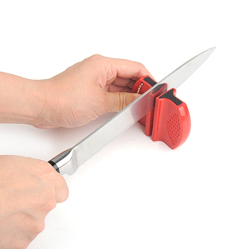 Professional Small Portable Manual 2 Stage Ceramic Chef Knife Sharpener for Kitchen