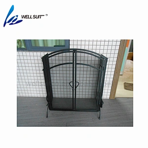fireplace screen fire screen With Black Powder Coating screen protector fireproof
