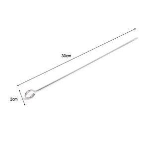 6pcs Stainless Steel Barbecue Skewers Reusable BBQ Sticks Kabob Skewers