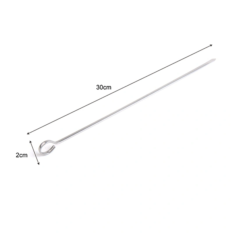 6pcs Stainless Steel Barbecue Skewers Reusable BBQ Sticks Kabob Skewers