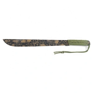 Long Size Stainless Steel Color Printing Blade Survival Hunting Machete Knife with Paracord Handle