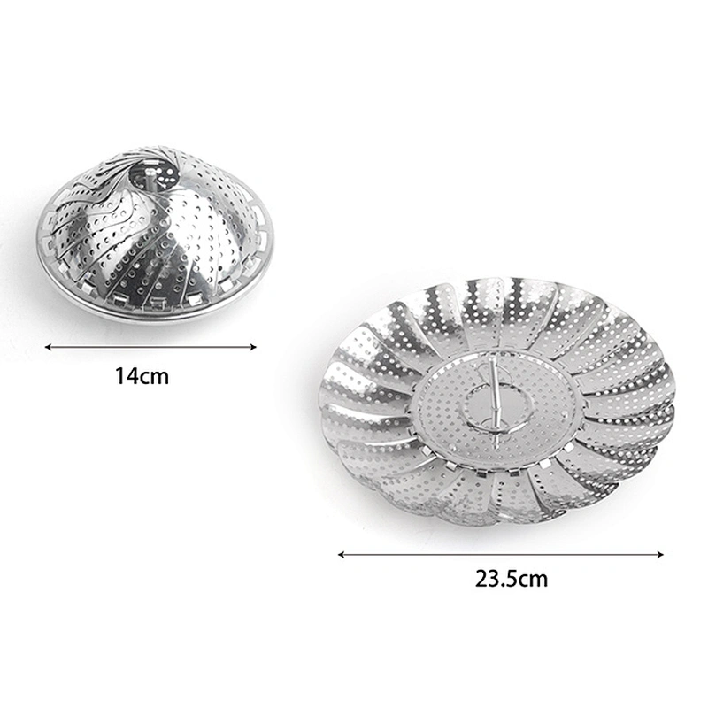 Stainless steel extendable foldable adjustable dim sum steamer basket