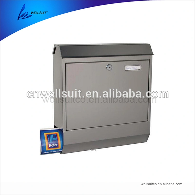 Letter shape stainless steel mail box with lock rust proof water proof wall mounted mail box for sale