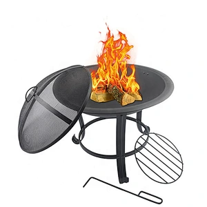 Steel outdoor garden round camping fire pit fire basket