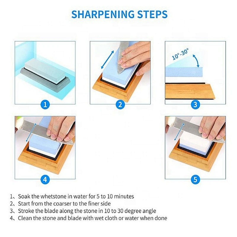 1000/6000 Grit China whetstone with bamboo base sharpening stone for knife kitchen tools