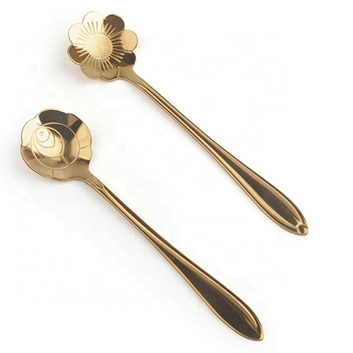 popular new design food grade  stainless steel with copper plating  tea spoon